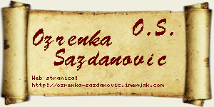 Ozrenka Sazdanović vizit kartica
